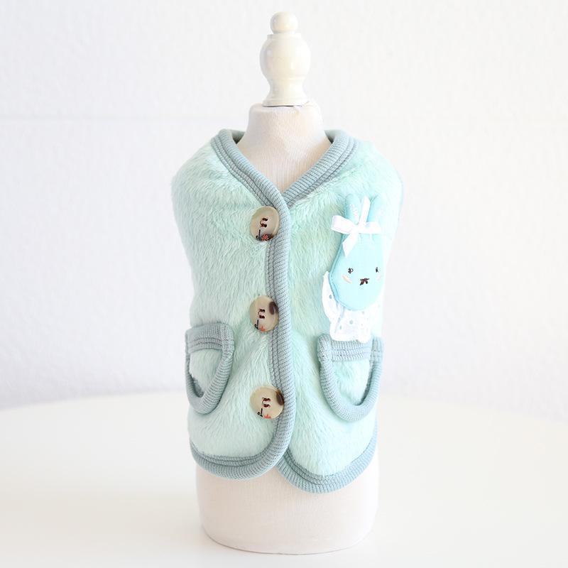 Cartoon Animal Velvet Vest Autumn and Winter Teddy Cat Clothing Pet Clothing Dog Clothing Dog Accessories Designer Dog Clothes