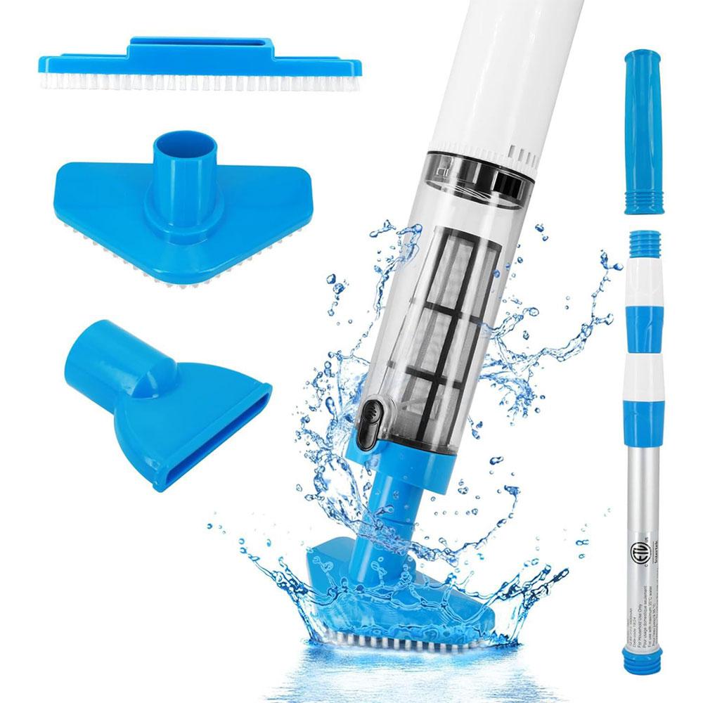 3 in 1 Cordless Rechargeable Handheld Pool Vacuum Telescopic Swimming Cleaner for Home Pool Spa Cleaning