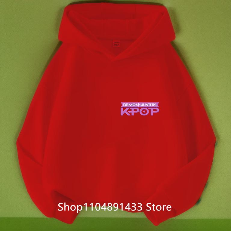 Kpop Dämonenjäger Kinder Logo Merch Hoodies Mädchen Jungen Sportliches Sweatshirt Langarm Lässiger Pullover ohne Kordelzug Hoodie