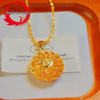 Collana Ciondolo Fu Dorato Intrecciato Vuoto per Donna