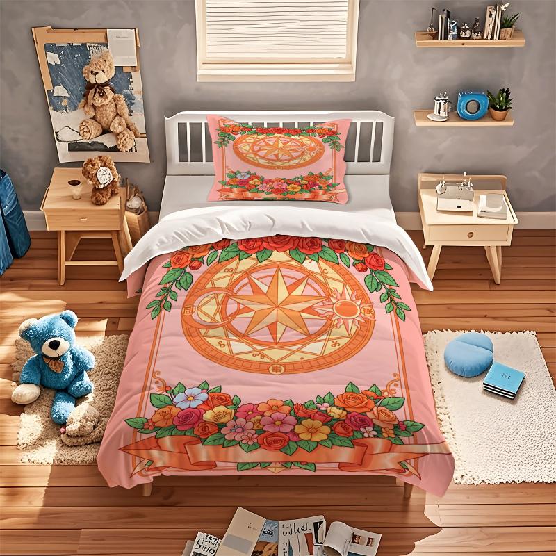 Pentagram Print Duvet Cover Set Comforter Cover Bedding Set no filler for mystical women bedroom daily bedding
