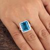 Natural Swiss Blue Topaz Gemstone 925 Sterling Silver Jewelry Handmade Designer Engagement Ring For Braid RR-79-14