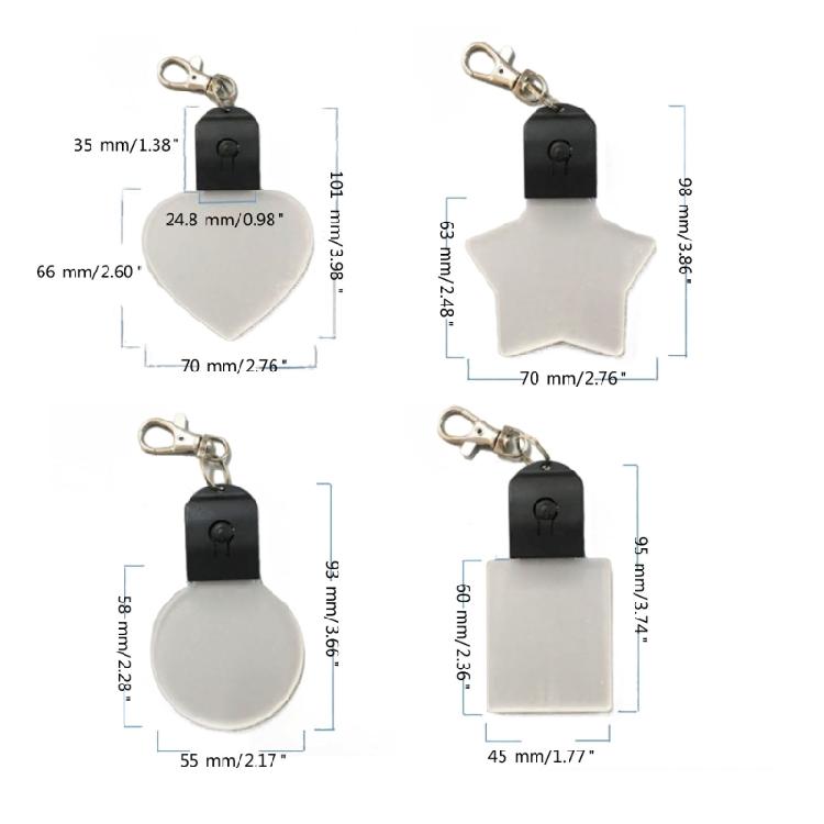 LED Keychain Festival Pattern Luminous Keyring for Outdoor Emergency Daily Use