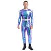 One-Piece Outer Space Costume for Men M-3XL: Easy Wear Long Sleeve Jumpsuit, Combines Cute & Robotic Styles for Photos