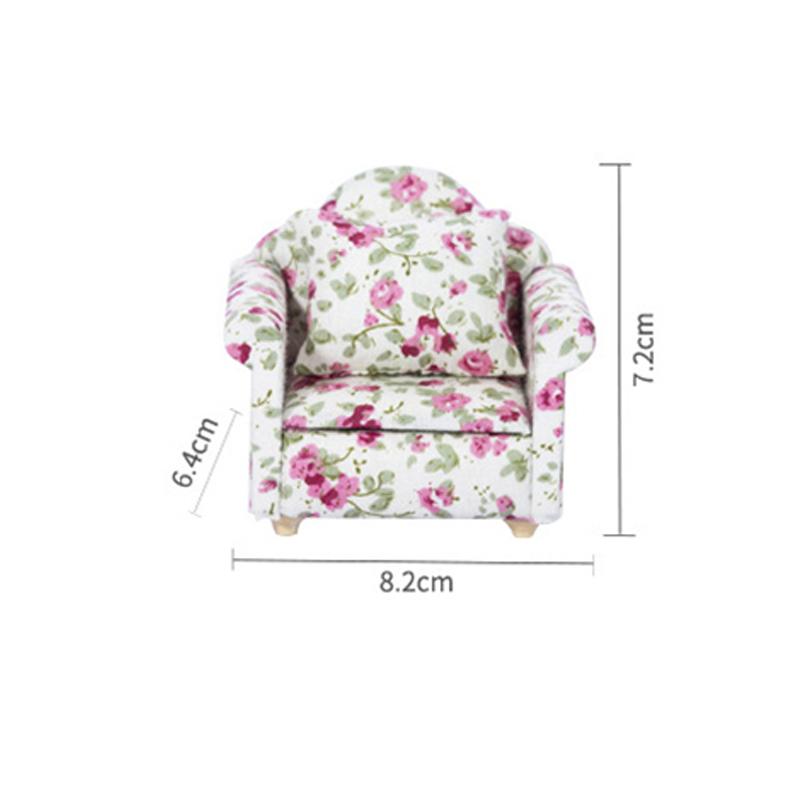 1/12 Dollhouse Mini Flax Sofa Throw Pillow Model Miniature Living Room Furniture Dolls House Home Scene Decoration Accessories