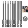 8 Pcs 100mm Hex Head Allen Wrench Drill Bits Set SAE Metric Allen Electric Hexagonal Bit Screwdriver Socket Bit Power Tool Parts