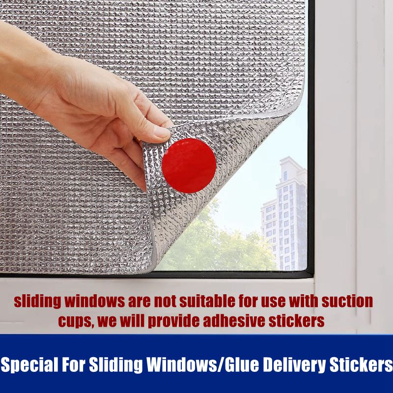 Summer Window Heat Preservation Film Alumunum Foil Self-Adhesive Sunshade Curtain Indoor Windproof Insulation Shading Screen