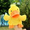 Movable Open Mouths Plush Animal Puppets Cow Duck Pig Stuffed Hand Doll Kids Toy   Role-Playing