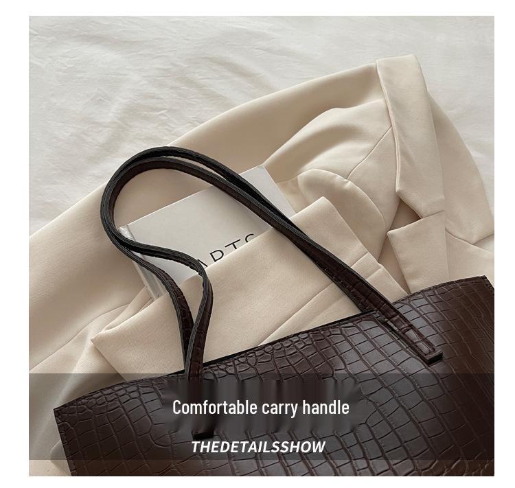 2025 Fashion Trend: Textured Autumn/Winter Women's Shoulder Tote Bag - Simple & Stylish Design