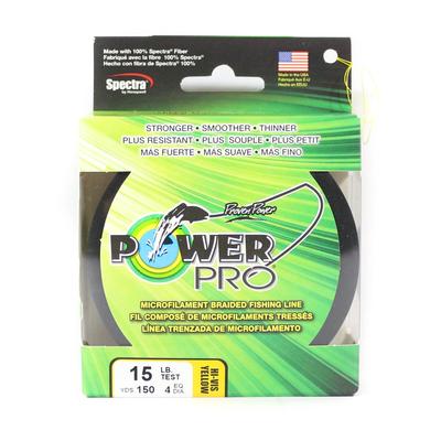 POWER PRO Geflochtene Spectra-Schnur, 15 Pfund x 150 Yards, Gelb (5854)