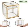 Organizzatori Decorativi in Vetro Trasparente per Tamponi con Design a Coperchio Sigillato Custodia Antipolvere per Gioielli e Piccoli Oggetti