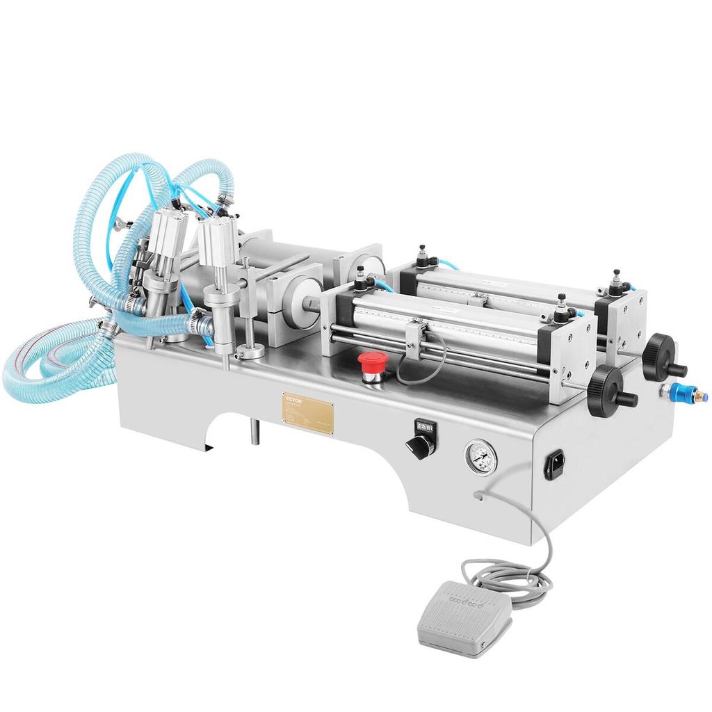 100–1000 ml pneumatische Flüssigkeitsfüllmaschine, zwei Düsen, Flaschenfüller für Flüssigkeit, Saftfüller für Flüssigkeit