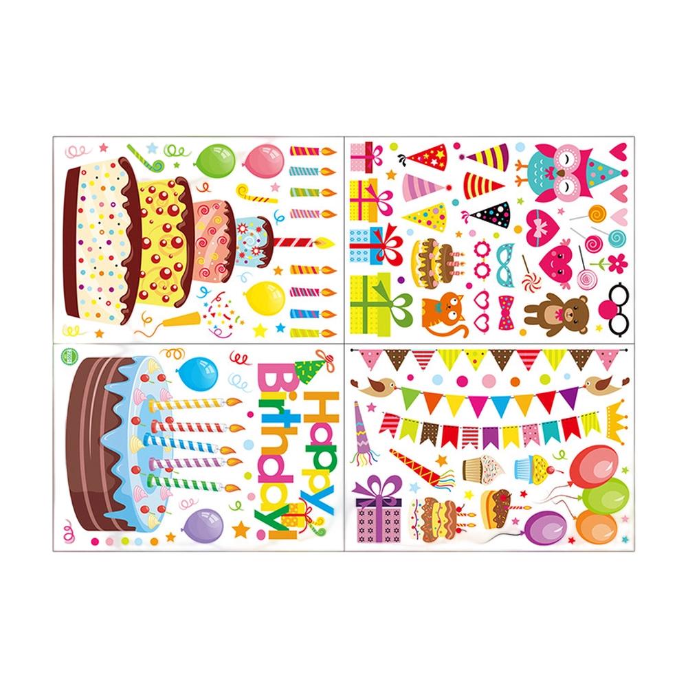 Electrostatic Film Stickers Window Static Clings Kids' Birthday Parties As Shown Electrostatic Party Stickers Party
