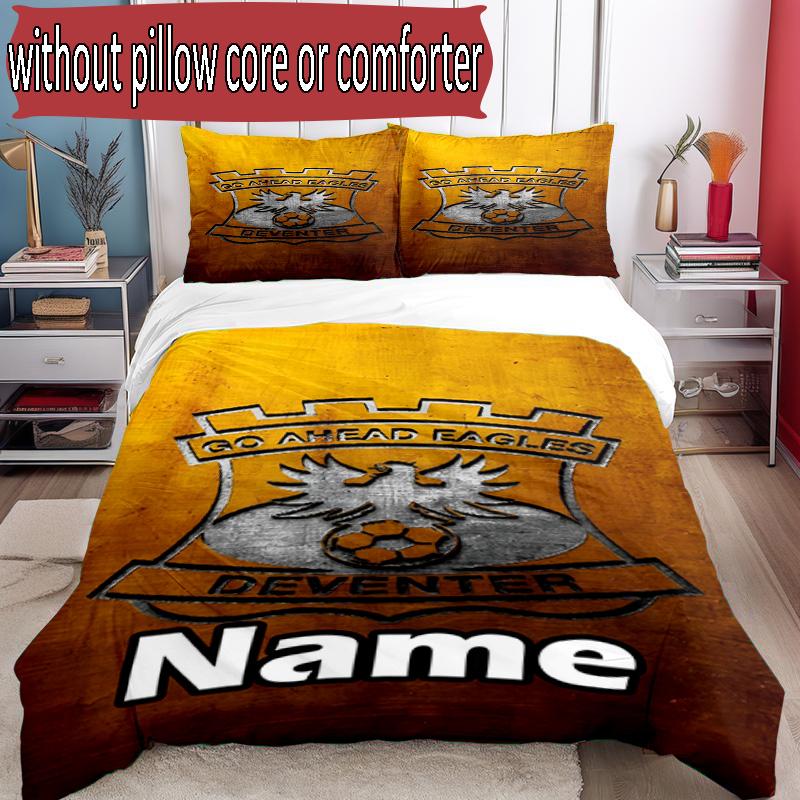 3pcs Duvet Cover Set (1*Duvet Cover + 2*Pillowcase, Without Core), Custom Name Go Ahead Eagles Pattern Bedding Set, Home Bedroom Decor Gift