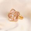 Gold Plated Natural Fritillary Camellia Pearl Ring Female Wind Ring 2025
