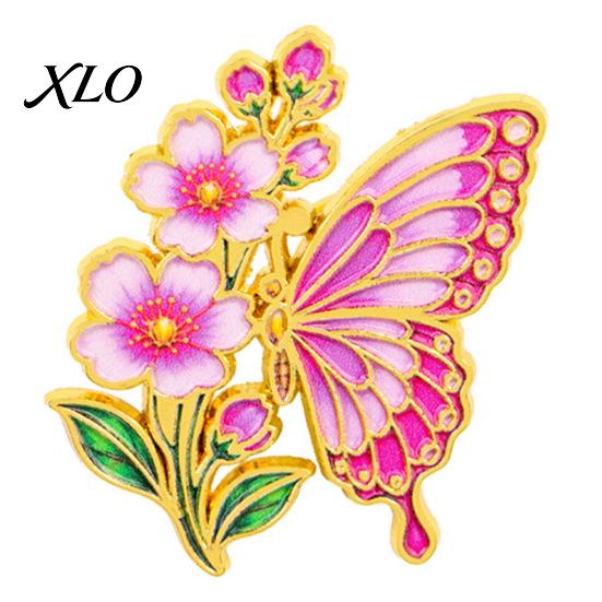 Butterfly Scarves Brooch Enamel Flower Pin, Floral Badge for Women, Inscet Shaped Pin Coats Sweaters Alloy