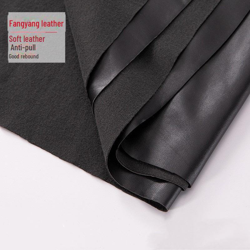 Elastic Lamb Grain PU Faux Leather Fabric - Waterproof and Wash-Free Imitation Leather for Clothing and Accessories