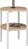 Stolik Nocny Okrągły Loft Z Półką 35X35X46 Cm Metalowy Biały