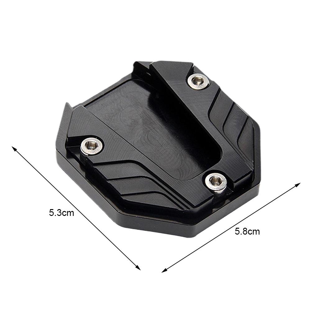 CNC Aluminum Motorcycle Kickstand Extender Anti-Skid Foot Stand Extension Pad Enlarged Base Support Plate Stable Support Prevent