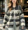 2026 New Women's Striped Sweater: Loose Knit Jacket for Spring, Autumn, and Winter