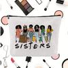 Large Capacity Linen Makeup Bag: Cross-Border Printed Cosmetic Storage with Zipper