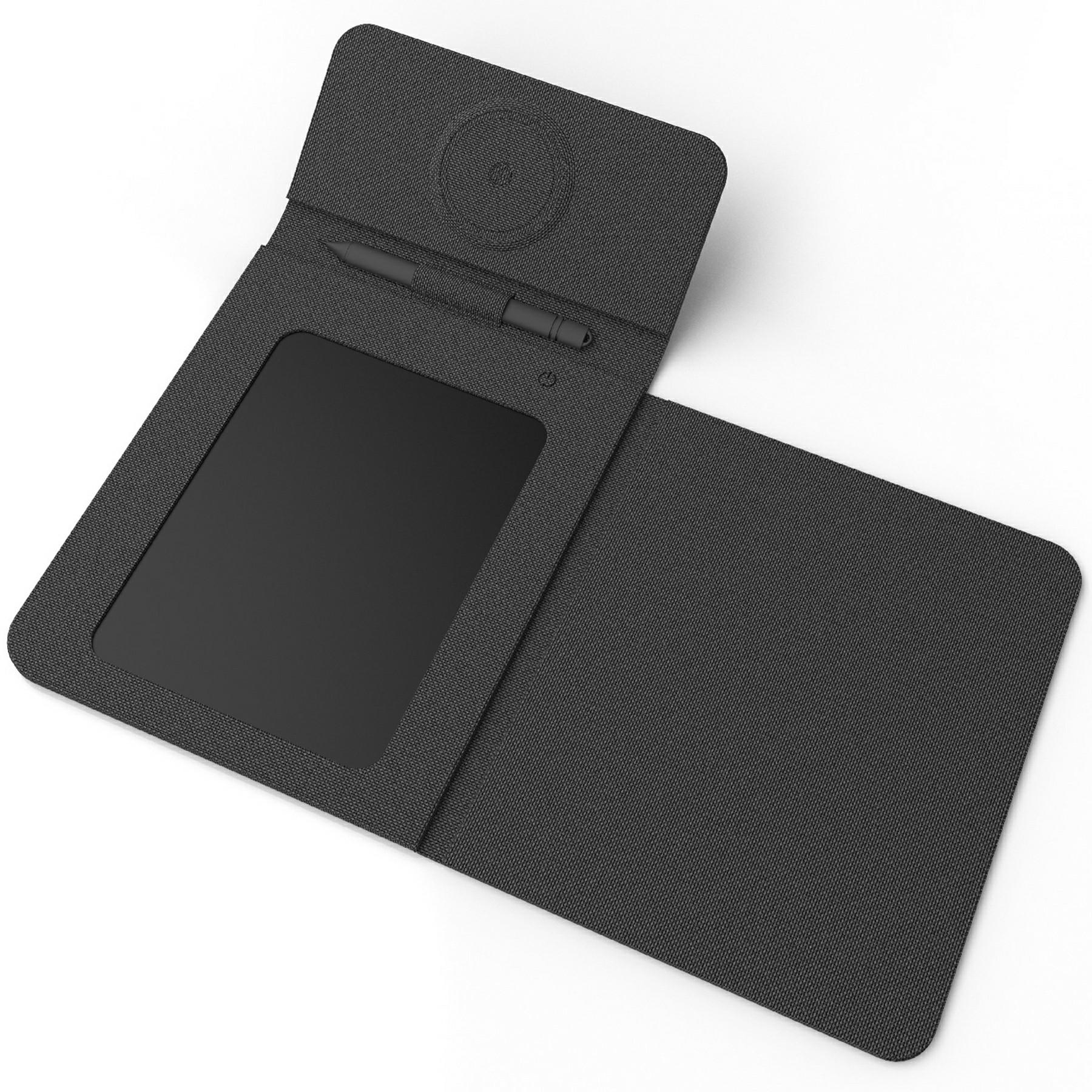 15W Leather Foldable Mouse Pad Wireless Charging Stand Writing Board with Magnetic Fast Charging for Meetings