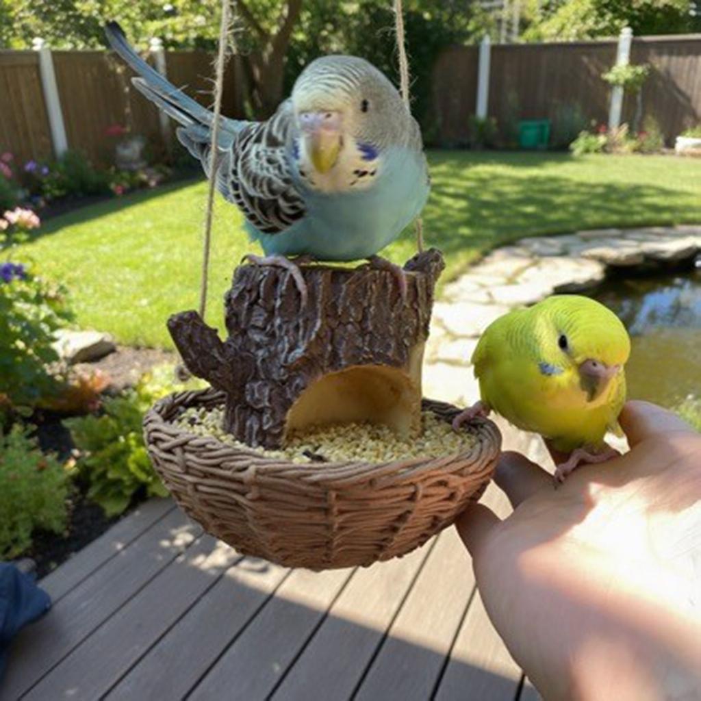 Interesting Tree Stump, Bird Backyard Decoration, Bird Feeder, Tree Stump, Bird Garden Outdoor Decoration, Resin Craft Pendant