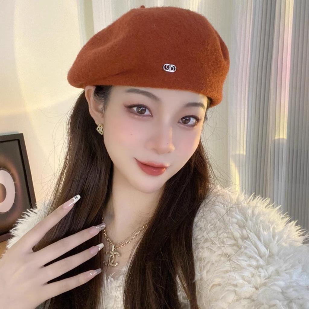 Britische Wolle Filz Koreanische Perlen Retro Baskenmütze für Damen - Herbst/Winter Society-Maler Trend