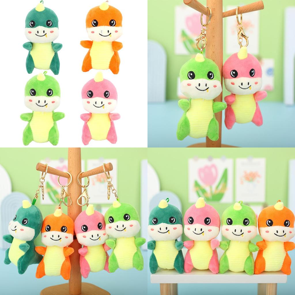 Cute Tiny Dinosaur Baby Plush Keychain Super Soft Crystal Velvet Stuffed