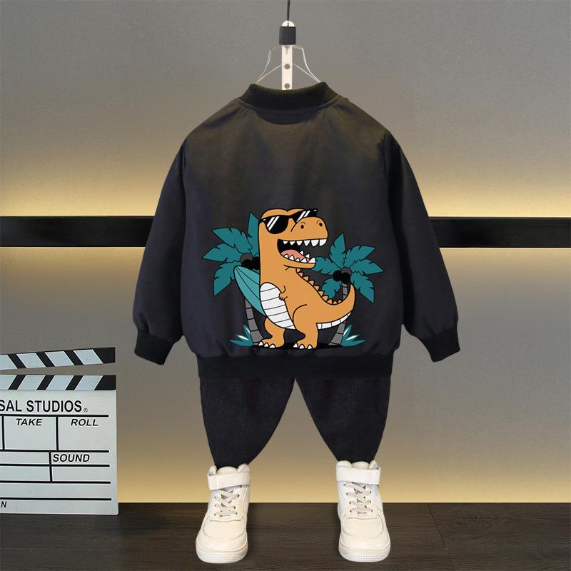 

Весенне-осенняя куртка для мальчиков и девочек, бейсбольная форма с мультяшным медведем и буквенным принтом для детей 4–12 лет, детская спортивная верхняя одежда 160