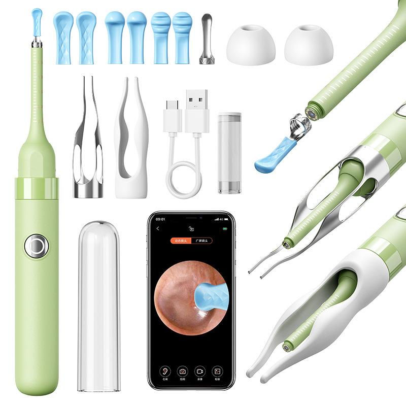 Visual Ear Cleaner with Camera Wax Removal Tool with Ear Pick & Tweezers 12 Megapixels 6 Ear Spoons Earwax Removal Tool