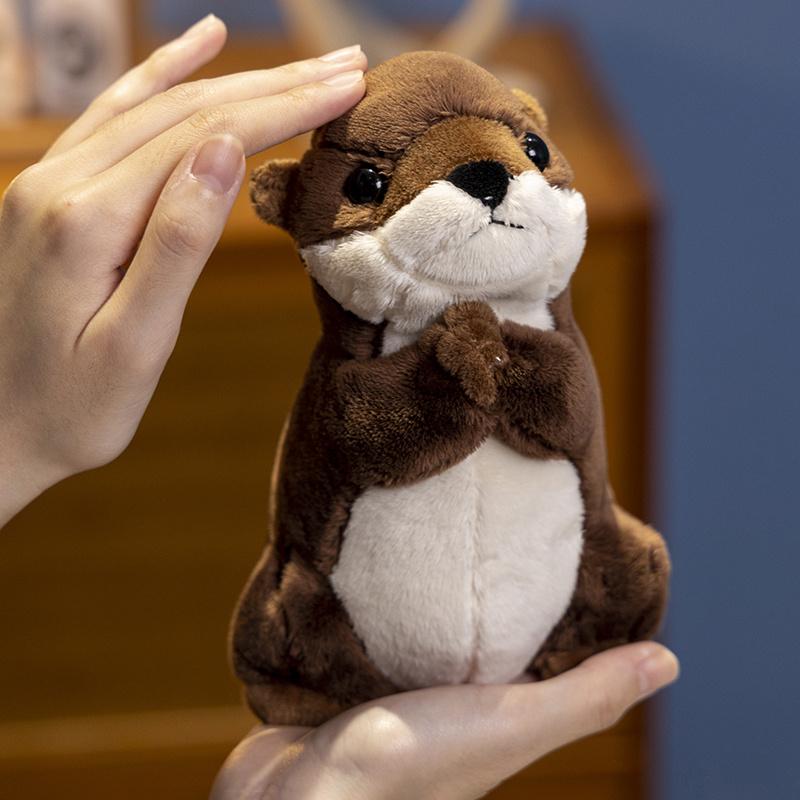 Segens-Otter Plüschtier Stofftier Lebensecht Tiere Umarmung Fischfutter Kawaii Otter Plüschtier Puppe für Kinder Geburtstagsgeschenk Junge