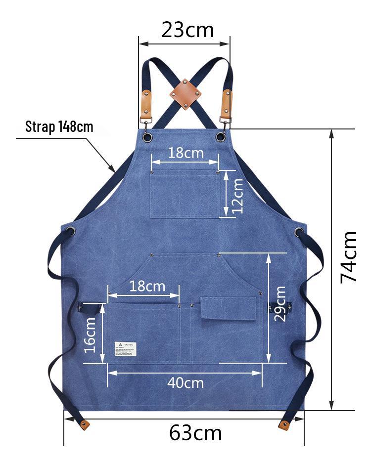 Thickened Canvas Multi-Pocket Gardening and Mechanic Apron