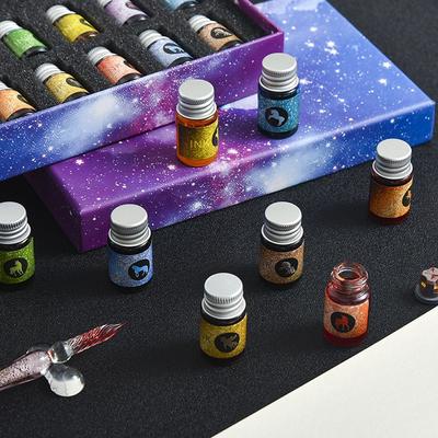 Sternenhimmel-Schreibstifte aus Kristallglas, Tropffüller, Schreibzubehör, Kalligraphie-Tauchstift