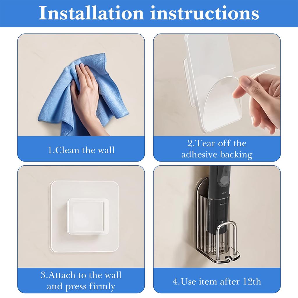 Linkidea Electric Toothbrush Plastic Electric Toothbrush Hanger with Cup Compatible with iO Series and Philip Sonicare with Adhesive Organizer