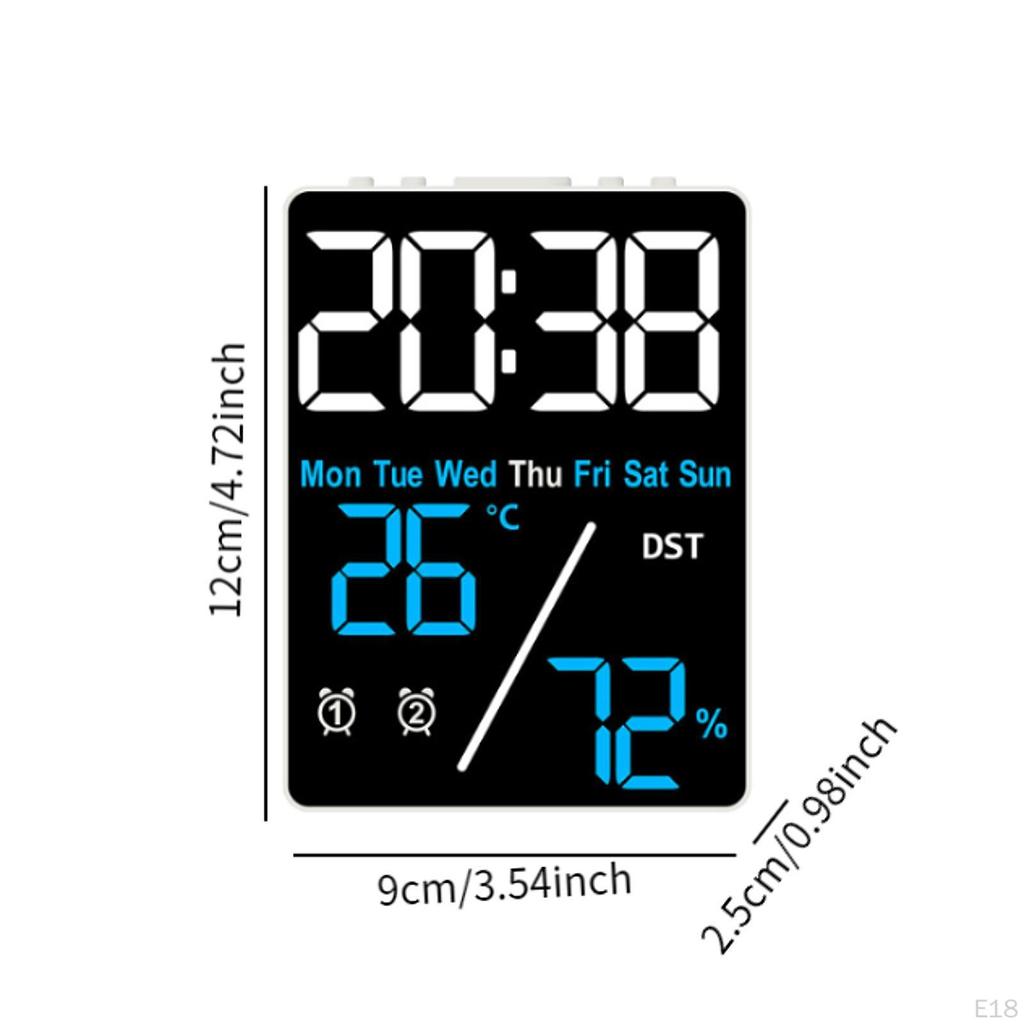 Digital Alarm Clock 2 Settings LED Display Electronic Desk for Study Room