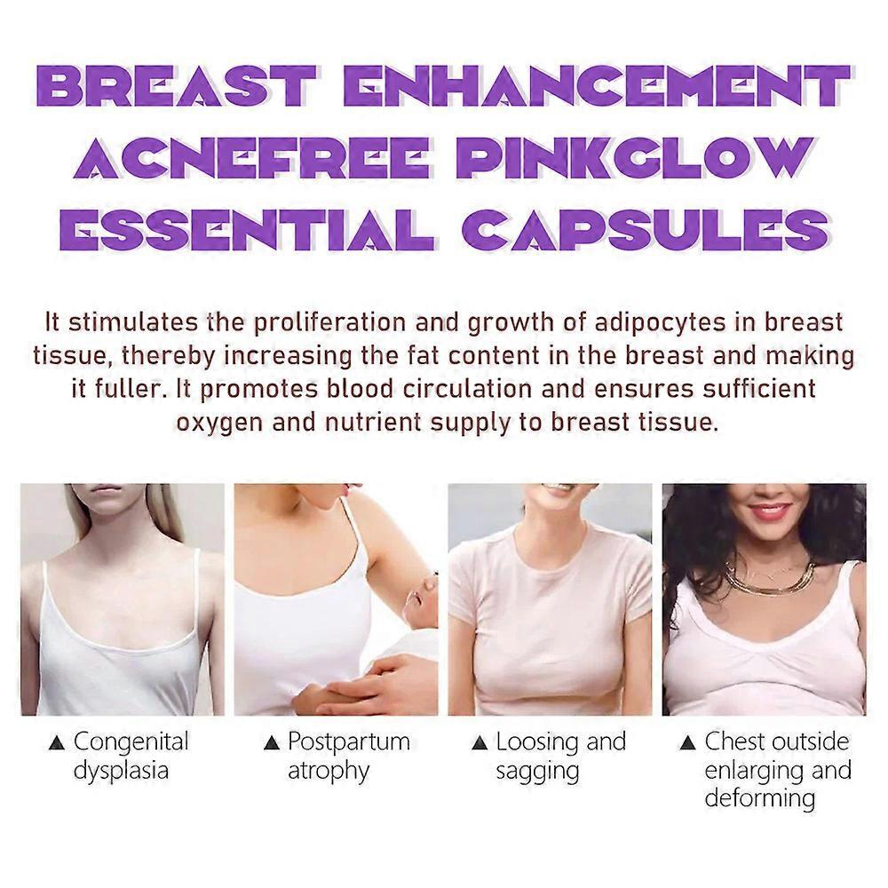 Breast Enhancement Oil Capsules, Breast Firming & Lifting Massage Oil, Fast Growth for Bigger Chest, Natural Plant Extract, Women's Breast Care