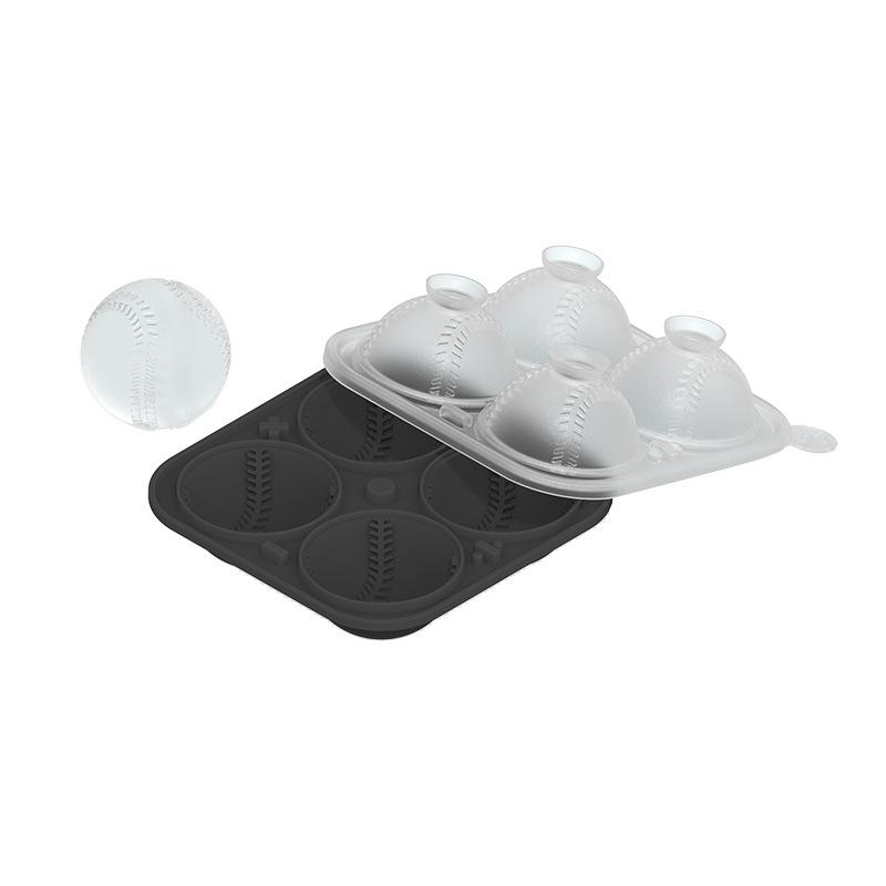 Bac à Glaçons en Silicone pour Glaçons Boules Glaçons Cubes Whiskey Moule Bac Maison Forme Balle de Baseball Moule