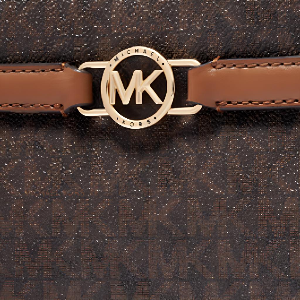 New MICHAEL KORS Artificial Leather Shoulder Bag Women's Dark Brown & Acorn Brown 32F2GAQC1B-252