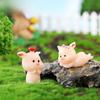 Pig Toy Gift Microlandscape Multiple Poses Resin Material Decoration Desktop