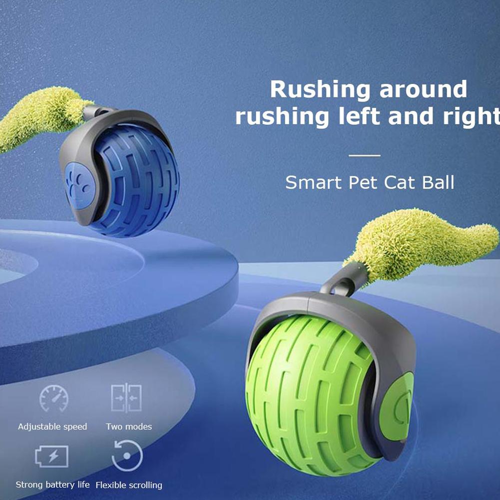 Cat Interactive Ball Rechargeable Smart Pet Electric Toy Automatic Rolling Ball Simulated Tail Dog Cat Training Teaser