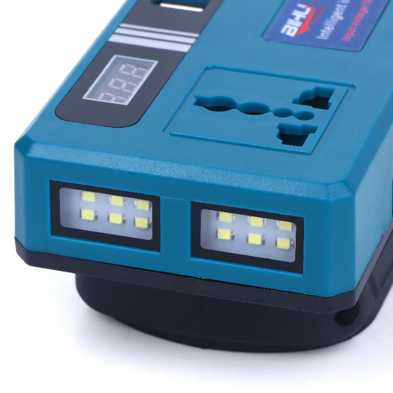 1Pcs Led Mini Intelligent Inverter Power Converter Portable 120W 21V Lithium Battery Inverter With 3 Usb Ports
