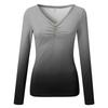 Fashion Womens Tops Casual V Neck Tunic Tops Striped Button Pullover Sweatshirt  Casual T-shirt Top