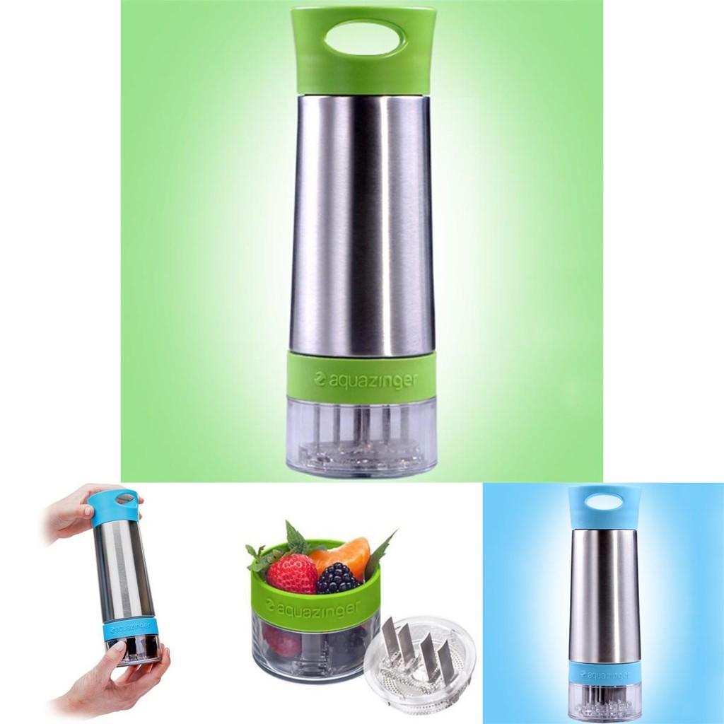 Aqua Zinger Aromainfuser Aromatisierte Wasserflasche mit Edelstahl-Design für gesunde Hydrierung