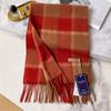 Ankola red plaid pure cashmere scarf women's winter high-end new scarf