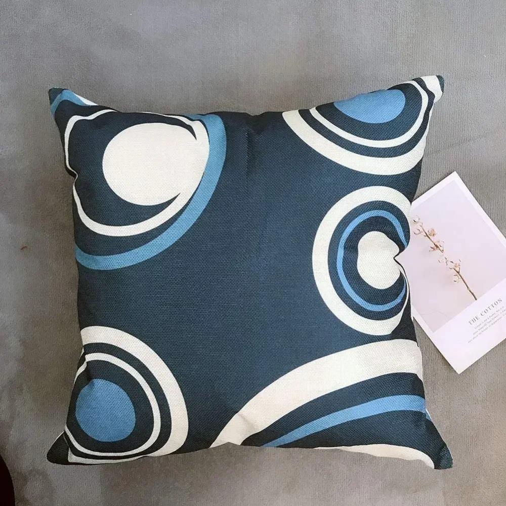 Modern Blue Geometric  Cushion Cover for Car Living Room Sofa Bedroom Home Decor Pillowcase
