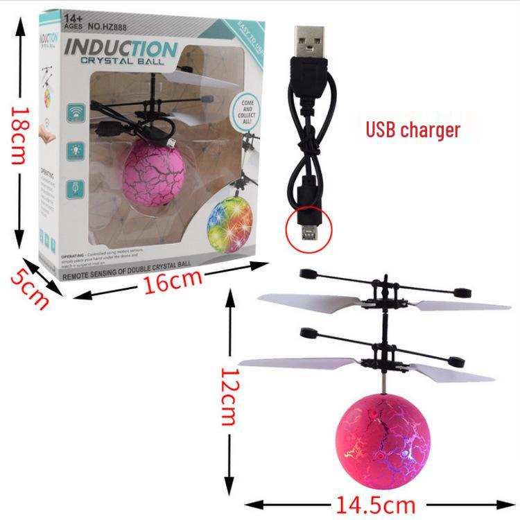 Gesture-Controlled LED Hovering Toy Ball - Rechargeable Indoor Aircraft for Kids