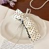 Girl's heart polka dot bow banana clip, temperament half-up hair vertical clip, 2026 new sweet hair clip, simple hair accessory