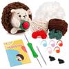 2 Sets Crochet Hedgehog Kits Beginner DIY Crochet Starter with Yarn, Crochet Hook, Needle, Knitting Marker, Instruction