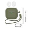 For AirPods 4 Earphone Silicone Case Set with Anti-Lost Keychain, Strap, Ear Tips, Cleaning Pen